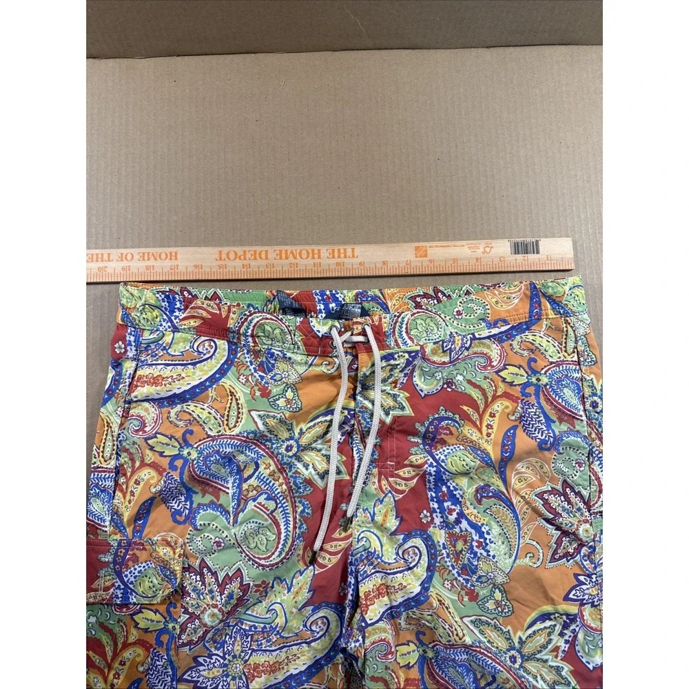 Vintage Polo Ralph Lauren Swim Trunks Shorts Mens Size M Floral Paisley Lined